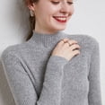 thumbnail image 2 of Womens Knit Mock Turtle Neck Wool Stretch Long Sleeve Pullover Sweater, 2 of 4