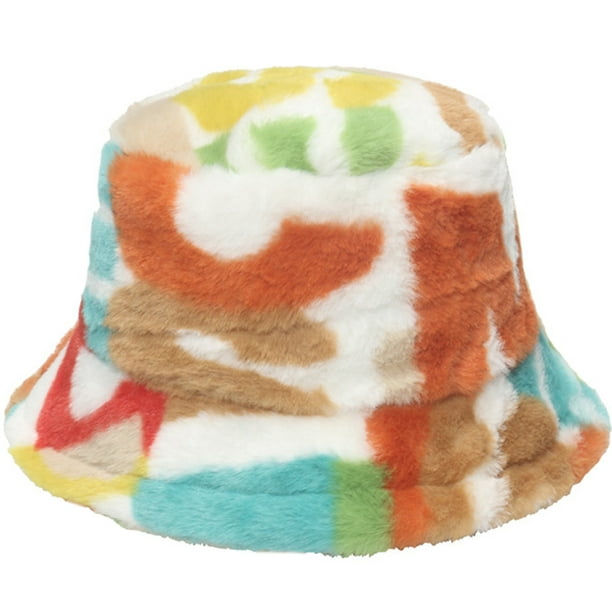 Bangcool Bucket Hat Fluffy Fashion Faux Fur Warm Fisherman Cap Bucket Cap  for Children 