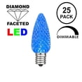 thumbnail image 2 of Novelty Lights 25 Foot C7 LED Outdoor Lighting Patio Christmas String Lights, Blue, Black Wire, 25 Bulbs, 2 of 6
