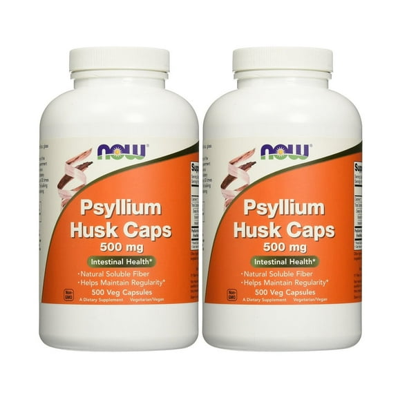 Now Foods - Psyllium Husk (Caps) 500 mg 500 Capsules (Pack of 2)
