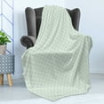 thumbnail image 4 of Mint Soft Flannel Fleece Throw Blanket, Retro Style Polka Dots Motifs Nostalgic Hipster Style All Time Fashion Elements, Cozy Plush for Indoor and Outdoor Use, 70" x 90", Almond Green, by Ambesonne, 4 of 5