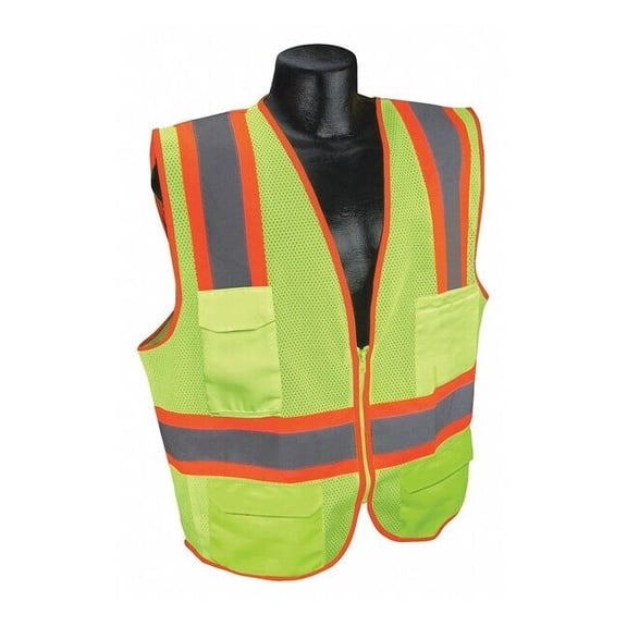 Condor High Visibility Vest, Fluor. Yellow, XL 53YM35