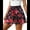 Red flowers, variant on Women'S Ruffled Skirt Black Floral Patterns XS