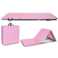 thumbnail image 2 of Matladin 6' Folding Tri-Fold Gymnastics Gym Exercise Aerobics Mat, 6ft x 2ft x 2in PU Leather Tumbling Mats(Pink), 2 of 7