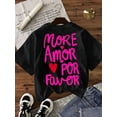 thumbnail image 6 of Women Casual Slogan Print Round Neck Short Sleeve T-Shirt, Summer, 6 of 7
