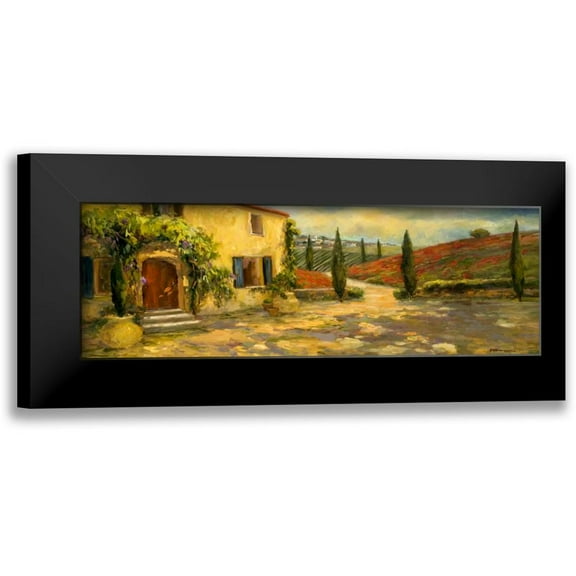 Stevens, Allayn 14x7 Black Modern Framed Museum Art Print Titled - Tuscan Fields