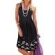 thumbnail image 1 of Vestidos tipo chaleco plisados, sin mangas, con estampado holgado e informal de verano para mujer, 1 of 5