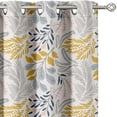 thumbnail image 2 of Vargottam Tropical Leaves Design Blackout Curtains - Set of 2 Panels, 42 x 96 Inches Each - Light Blocking & Thermal Insulated Drapes with Grommet Top for Bedroom & Living Room - White, 2 of 9