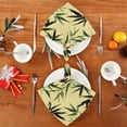 thumbnail image 4 of 1 Pack 20'' x20" Satin Table Napkins Dinner Napkins for wedding Party Decoration events Bamboo and Green Leaves, 4 of 6