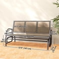 thumbnail image 3 of Outsunny 3-Seat Outdoor Glider Chair, Patio Rocking Chair, Brown, 3 of 10