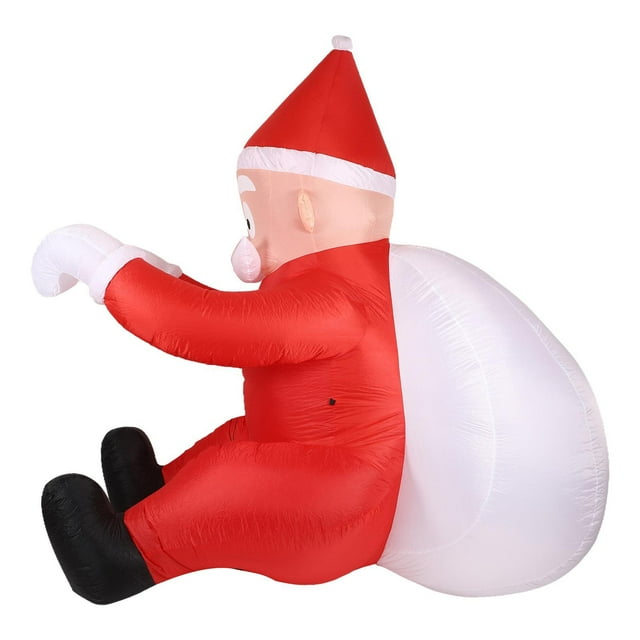Inflable de Navidad de 6,56 pies, accesorio de Papá Noel, decoración navideña, novedosa, fácil de instalar, decoración única para el patio, para fiest