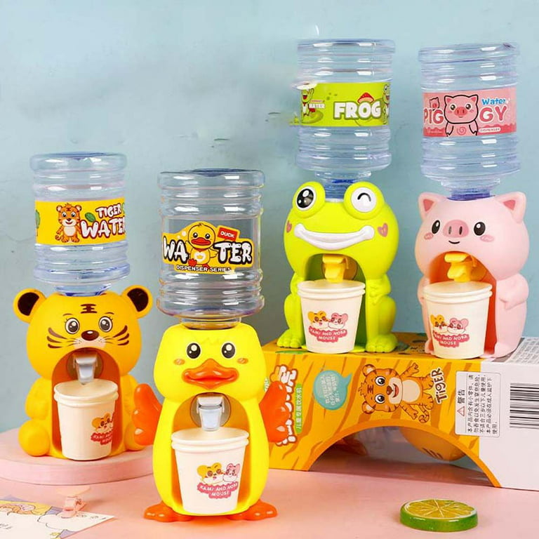 Mini Water Dispenser For Children Kids Gift Cute Cold/Warm Water Juice Milk  Drinking Fountain Simulation Cartoon Pig Kitchen Toy