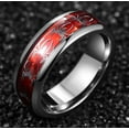thumbnail image 3 of Men's 8mm Tungsten Carbide Ring with Spider Pattern Inlay Domed Edges Size 7-12, 3 of 3