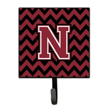 Letter N Chevron Garnet and Black  Leash or Key Holder