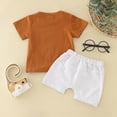 thumbnail image 6 of NOLDARES Toddler Baby Girl Outfits Summer Clothes Infant Spring Short Sleeve Shirt Tops Cute Shorts Set(Light Gray,12-18 Months), 6 of 7