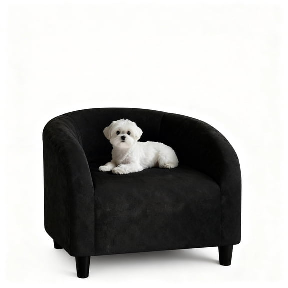 Goldensoil Accent Chair Armchair, with Velvet Padded Seat & Sturdy Legs, 28 x 26 x 29", Black