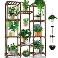 thumbnail image 1 of Soporte para plantas Uneedem para interiores y exteriores, 10 niveles, 11 macetas de madera, 1 of 6