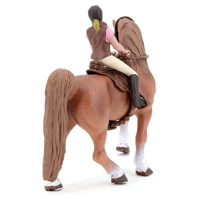 Colección de juguetes modelo, figura animal de caballo marrón de simulación en miniatura, solución innovadora de simulación de caballo marrón
