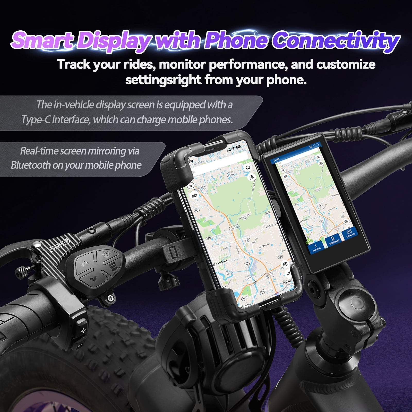 8000W Dual Motor Electric Bike, 26"x4" Fat Tire E-Bike with 60V 25Ah Battery, up to 50 MPH & 105-Mile Range, Full Suspension
