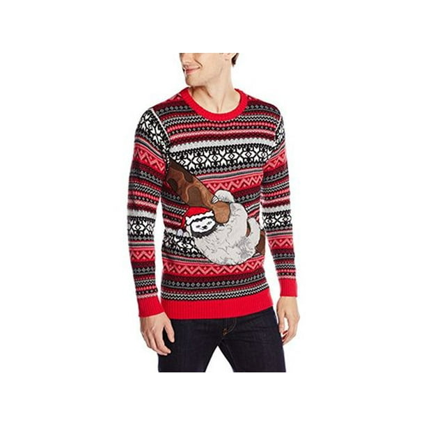 Blizzard Bay Blizzard Bay Men's Ugly Christmas Sweater Sloths, Red
