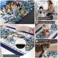 thumbnail image 5 of Area Rug Indoor Outdoor 47.2"x63", Navy Blue Christmas Absorbent Non Slip Accent Carpet, Poinsettia Xmas Ball Berry Winter Low Profile Floor Mat for Entryway Foyer Living Room Bedroom Mudroom Patio, 5 of 9