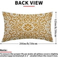 thumbnail image 4 of Mustard Yellow Ethnic Boho Pillow Covers 12 X 20 Inch Bohemian Carpet Style Vintage Flower Print Decorative Throw Pillows Outdoor Linen Lumbar Cushion Case Farmhouse Decor for Home Sofa Bed Set of 2, 4 of 6