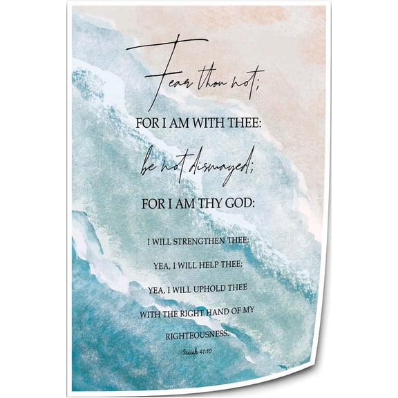 Isaiah 41 10 Kjv Bible Verse Wall Decor Prayer Poster Scripture Wall Art Painting Canvas Panels Pictures for Bathroom Canvas Print