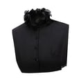 thumbnail image 2 of Corbatas desmontables, cuello simulado, elegante cuello con volantes, media camisa, blusa, corbatas es, corbatas falsas para suéter, camiseta, Negro, 2 of 8