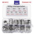 thumbnail image 1 of 580pcs Flat Washers M2-M12 Stainless Steel A2 Washers Assortment Set, 1 of 5