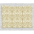 thumbnail image 1 of Geometric Tapestry, 1920s Style Futuristic Retro Mix Vertically Symmetrical Design, Wall Hanging for Bedroom Living Room Dorm Decor, 80W X 60L Inches, Pale Brown and Off White, by Ambesonne, 1 of 2