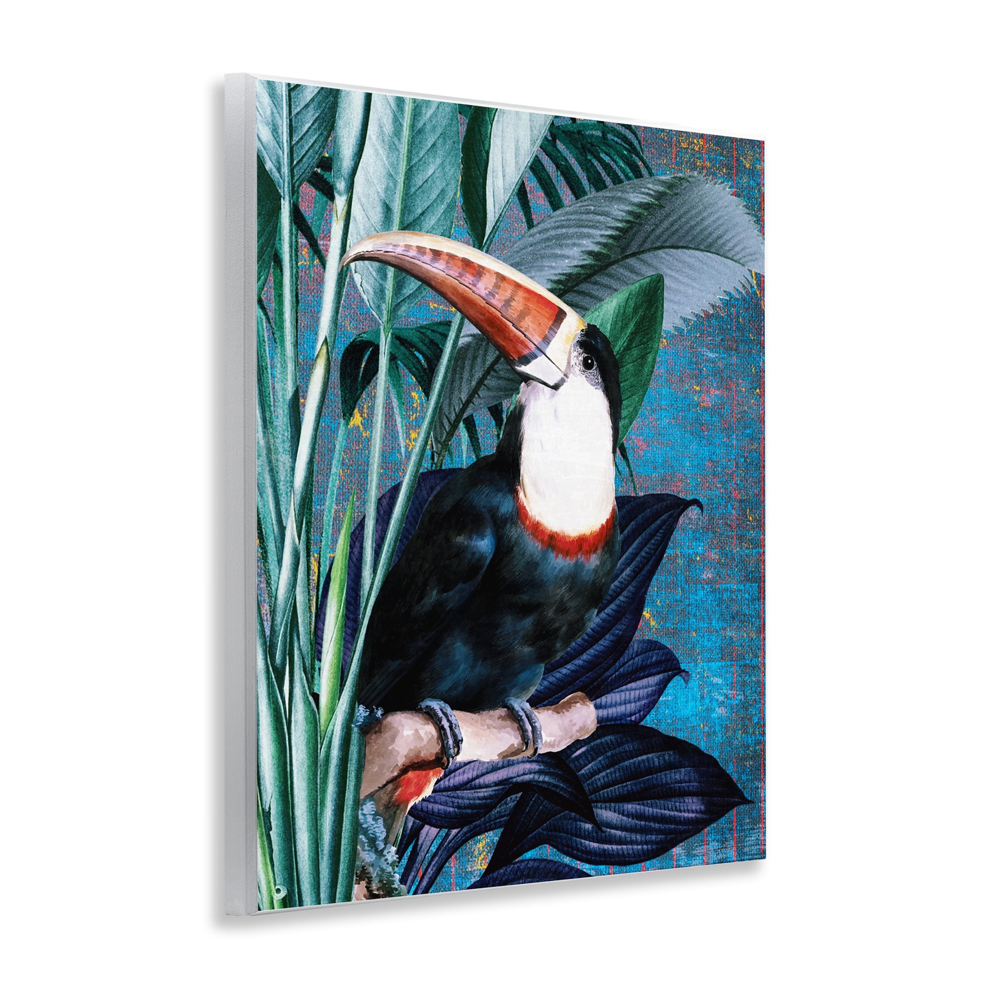 Stupell Industries Smiling Toucan on Branch Animals Painting Unframed Art Print Wall Art, 11 x 14