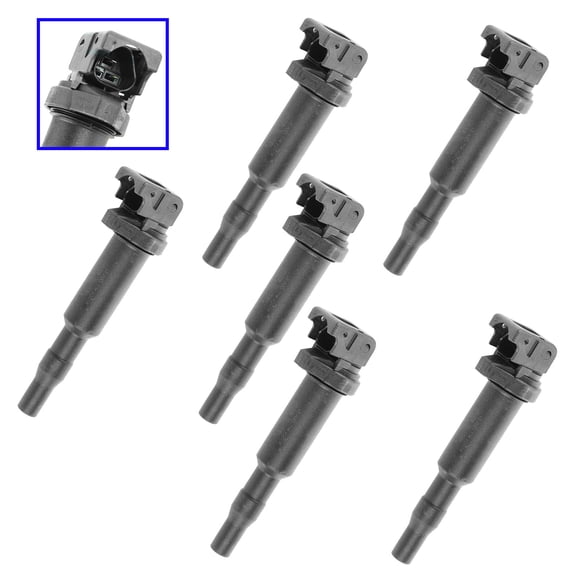 TRQ Ignition Coil Kit Set of 6 for BMW 128i 328i 535i 550i 750i X5 X6 ICA61619 Fits select: 2003-2006 BMW 325, 2007-2013 BMW 335
