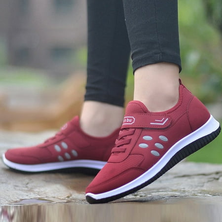 

Wodofoxo Promotion Women Outdoor Mesh Solid Color Sports Shoes Runing Breathable Shoes Sneakers