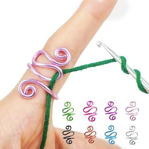 Anillo de tensión de crochet hecho a mano, anillo de tensión de crochet manual, anillo de gancho ajustable
