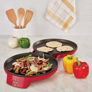 Dash Family Size Electric Skillet with 14 inch Nonstick Surface + Recipe  Book for Pizza Burgers, Cookies, Fajitas, Breakfast & More, 20 Cup  Capacity, 2.5 inch Deep, 1400-Watt - Red 