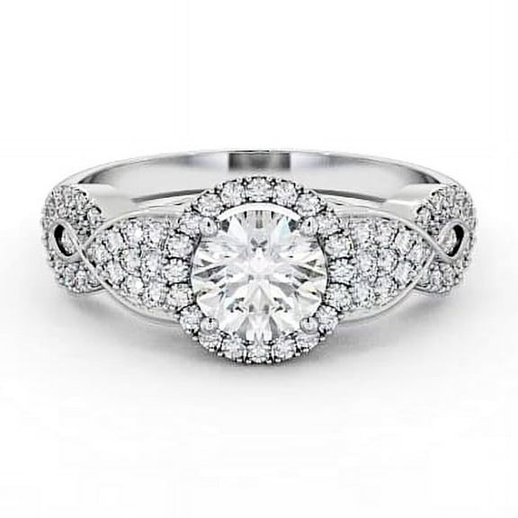 Nerra Jewel 1.7 Ct Round Cut Diamond Rings - 14K White Gold Plated Rings - Modern Halo And Vintage Design Rings for Women's - Gorgeous Anniversary Gift for Women's - Party Wear Diamond Rings