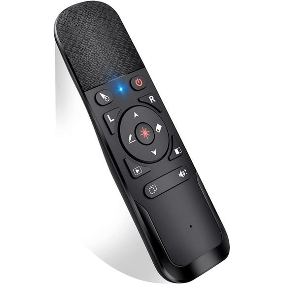 Presentation Remote with Air Mouse Function, Wireless Presenter Clicker RF 2.4GHz USB Laser Pointer Presenter Control PowerPoint Presentation Clicker for Mac, Laptop, Computer