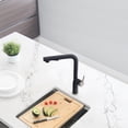 thumbnail image 2 of Stylish Latina One-Handle Matte Black & Stainless Steel Pull Down Kitchen Faucet Ht 13" K-146NS, 2 of 14
