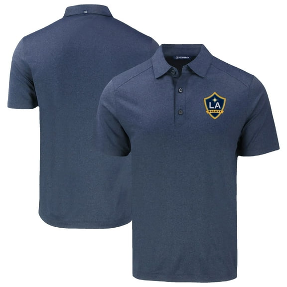 Men's-Cutter & Buck  Heather Navy LA Galaxy Big & Tall Forge Eco Stretch Recycled Polo