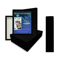 1-1/2" Gallery Depth Black Stretched Canvas 12x24 10 Pack 13oz Professional Artist Quality, 100% Cotton, Art Supplies for Crafts, Gesso-Primed for Oil, Acrylic & Mixed Media
