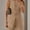 Camel, variant on Women's Summer 2 Piece Outfits High Waisted Short Sets Crewneck Button Down Vest Business Work Blazer Suit, M