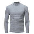thumbnail image 2 of KIHOUT Men's Long Sleeve Tops Men's Winter Pure Color Turtleneck Long Sleeve T-shirt Top Blouse, 2 of 5