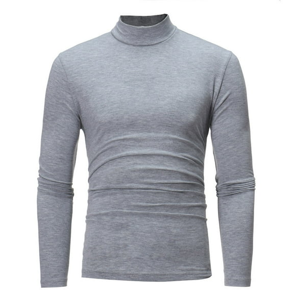 YYDGH Sweatshirt for Men Slim Fit Mock Neck Casual T Shirts Lightweight Basic Solid Color Cotton Pullovers Long Sleeve Baselayer