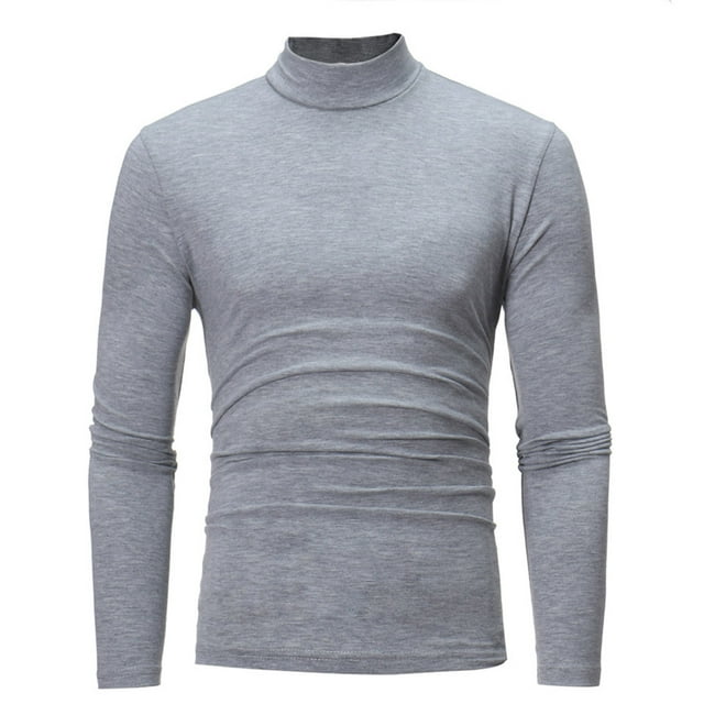 Chandails à Col Roulé à Manches Longues pour Hommes Automne Hiver Couleur Unie Col Roulé T-Shirt à Manches Longues Haut Blouse Chemises à Manches Longues pour Hommes