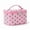 Pink-Green, variant on Glossy Polka Dot PVC Makeup Bag, Waterproof Large Capacity Travel Cosmetic Pouch with Handle, Zippered Toiletry Storage Organizer for Shampoo Brushes Skincare (Orange-Red)