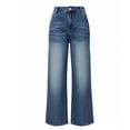 thumbnail image 6 of ITSAME Wide Leg Jeans for Women, Loose Fit with Pockets High Waist Stretch Full Length Denim Pants Blue Size L, 6 of 7