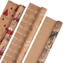 Gynky Christmas Wrapping Paper 3 Rolls 17 inches x 10 feet Gift Wrap Paper Santa Snowman Both Side Available Extra Thick Merry Christmas Reversible