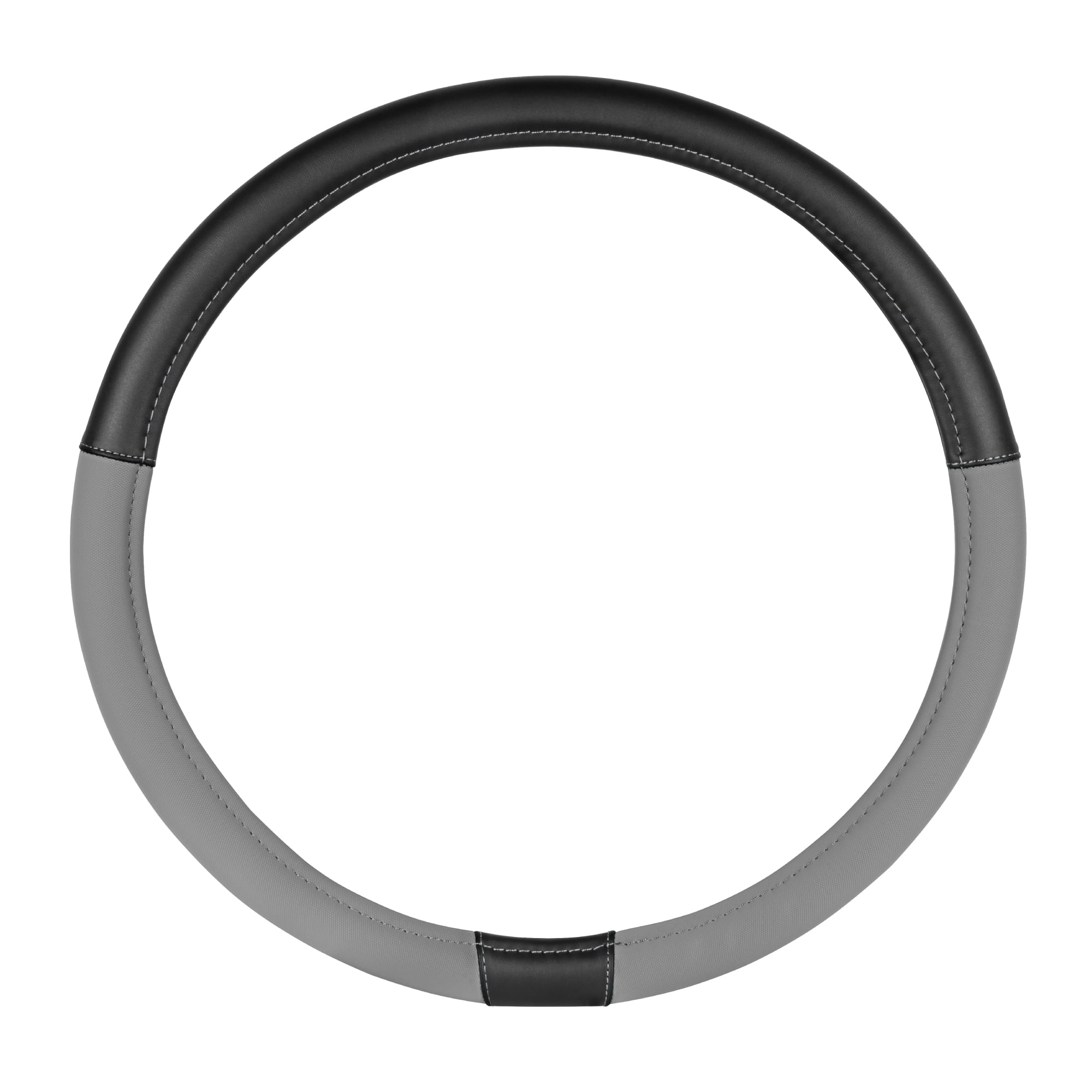 Cat® BigDrive Faux Gray/Black Leather Semi Truck Steering Wheel Cover, Extra Large 18 inch Size, for Trucks 18 Wheeler