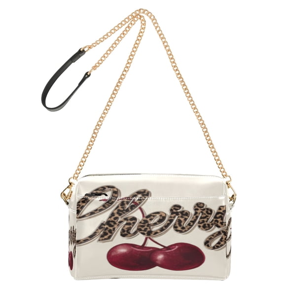 DIXRUYEE Fashion Triple Zip Small Crossbody Bag Creatively Cherry Charm Pattern