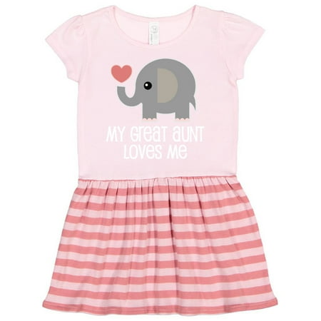 

Inktastic Great Aunt Loves Me Elephant Gift Toddler Girl Dress
